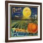 Moon Orange Label - Redlands, CA-Lantern Press-Framed Art Print