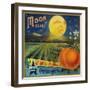 Moon Orange Label - Redlands, CA-Lantern Press-Framed Art Print
