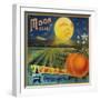 Moon Orange Label - Redlands, CA-Lantern Press-Framed Art Print