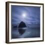 Moon over Canon Beach-Moises Levy-Framed Photographic Print