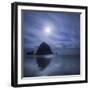 Moon over Canon Beach-Moises Levy-Framed Photographic Print