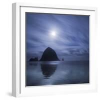 Moon over Canon Beach-Moises Levy-Framed Photographic Print