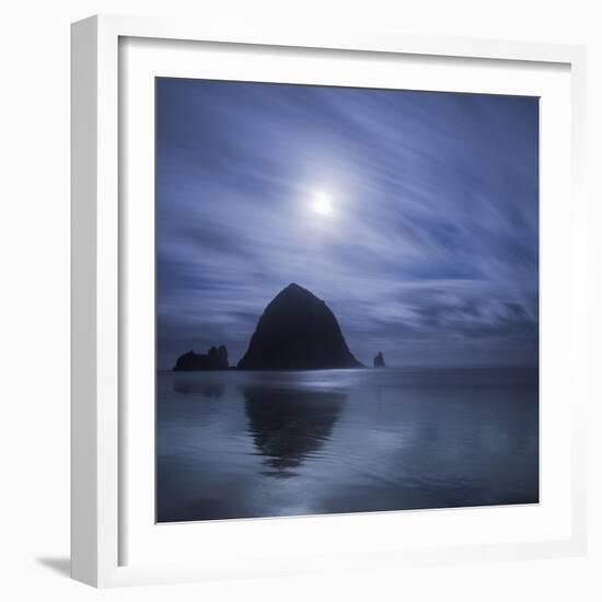 Moon over Canon Beach-Moises Levy-Framed Photographic Print
