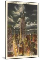 Moon over Chrysler Building, New York City-null-Mounted Art Print