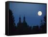 Moon over Church - Architecture Montreal, St. Charles 2115 Rue De Centre-null-Framed Stretched Canvas