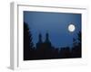 Moon over Church - Architecture Montreal, St. Charles 2115 Rue De Centre-null-Framed Photographic Print