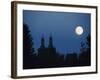 Moon over Church - Architecture Montreal, St. Charles 2115 Rue De Centre-null-Framed Photographic Print