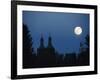 Moon over Church - Architecture Montreal, St. Charles 2115 Rue De Centre-null-Framed Photographic Print