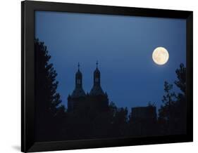 Moon over Church - Architecture Montreal, St. Charles 2115 Rue De Centre-null-Framed Photographic Print