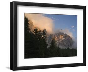 Moon over Cimon della Pala, Val Venegiotta, the Dolomites, Italy-Michael Jaeschke-Framed Photographic Print