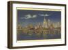 Moon over Detroit, Michigan-null-Framed Art Print