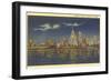 Moon over Detroit, Michigan-null-Framed Art Print