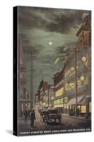 Moon over Dupont Street, Chinatown, San Francisco, California-null-Stretched Canvas