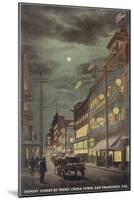 Moon over Dupont Street, Chinatown, San Francisco, California-null-Mounted Art Print