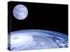 Moon Over Earth-Laguna Design-Stretched Canvas