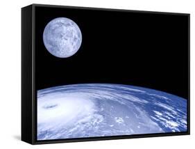 Moon Over Earth-Laguna Design-Framed Stretched Canvas