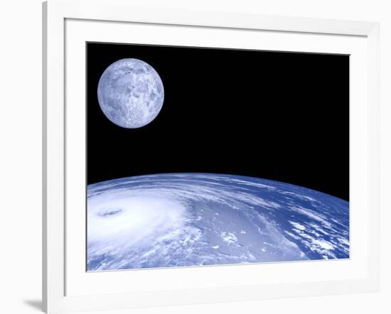 Moon Over Earth-Laguna Design-Framed Photographic Print