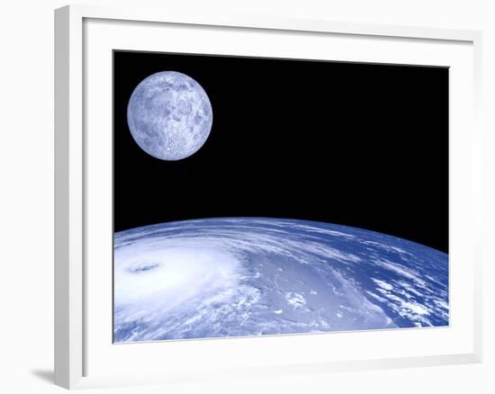 Moon Over Earth-Laguna Design-Framed Photographic Print