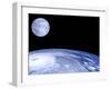 Moon Over Earth-Laguna Design-Framed Photographic Print