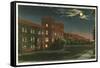 Moon over Florida State, Tallahassee, Florida-null-Framed Stretched Canvas
