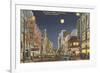 Moon over Gay Street, Knoxville, Tennessee-null-Framed Premium Giclee Print