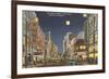 Moon over Gay Street, Knoxville, Tennessee-null-Framed Premium Giclee Print