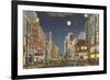 Moon over Gay Street, Knoxville, Tennessee-null-Framed Premium Giclee Print