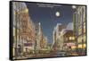 Moon over Gay Street, Knoxville, Tennessee-null-Framed Stretched Canvas