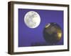 Moon Over Geodesic Dome, Designed by Steve Baer-John Dominis-Framed Photographic Print