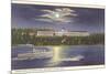 Moon over Grand Hotel, Mackinac Island, Michigan-null-Mounted Art Print