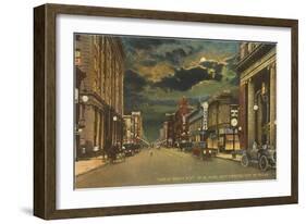 Moon over Great White Way of El Paso, Texas-null-Framed Art Print