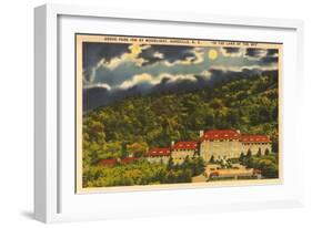 Moon over Grove Park Inn, Asheville, North Carolina-null-Framed Art Print