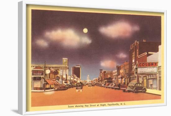 Moon over Hay Street, Fayetteville, North Carolina-null-Framed Art Print