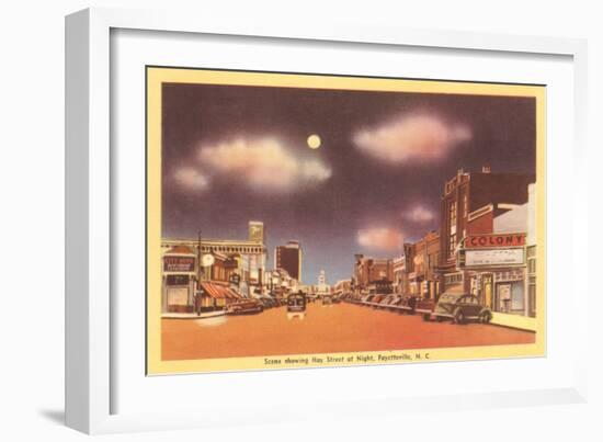 Moon over Hay Street, Fayetteville, North Carolina-null-Framed Art Print
