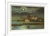 Moon over Hotel del Ccronado, San Diego, California-null-Framed Premium Giclee Print