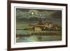 Moon over Hotel del Ccronado, San Diego, California-null-Framed Premium Giclee Print