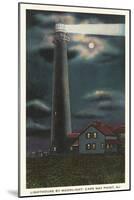 Moon over Lighthouse, Cape May, New Jersey-null-Mounted Art Print