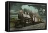 Moon over Locomotive-null-Framed Stretched Canvas