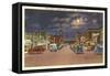 Moon over Main Street, Anderson, South Carolina-null-Framed Stretched Canvas