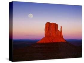 Moon Over Monument Valley, Arizona-Peter Walton-Stretched Canvas