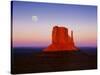 Moon Over Monument Valley, Arizona-Peter Walton-Stretched Canvas