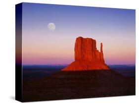 Moon Over Monument Valley, Arizona-Peter Walton-Stretched Canvas