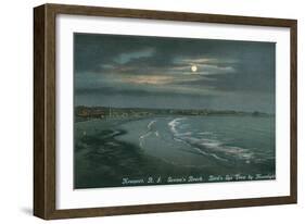 Moon over Newport, Rhode Island-null-Framed Art Print