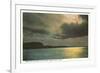 Moon over North Platte River, Nebraska-null-Framed Premium Giclee Print