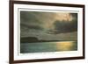 Moon over North Platte River, Nebraska-null-Framed Premium Giclee Print