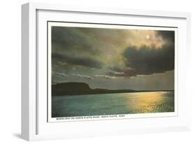 Moon over North Platte River, Nebraska-null-Framed Art Print