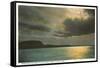 Moon over North Platte River, Nebraska-null-Framed Stretched Canvas