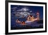 Moon Over Nubble-Michael Blanchette Photography-Framed Photographic Print