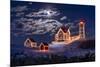 Moon Over Nubble-Michael Blanchette Photography-Mounted Photographic Print