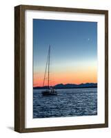 Moon over Puget Sound Sunset Sailors-Steven Maxx-Framed Photographic Print